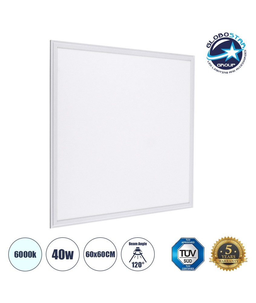 GLOBOSTAR® PANELETI 60206 Χωνευτό Panel Οροφής 60x60 LED 40W 4000lm 120° UGR 19 AC 220-240V IP20 Ψυχρό Λευκό 6000K - Lumileds SMD Chip & TÜV SÜD Driver - Λευκό Γαλακτερό - Μ60 x Π60 x Υ1.5cm - Q56 x 56cm - 5 Χρόνια Εγγύηση